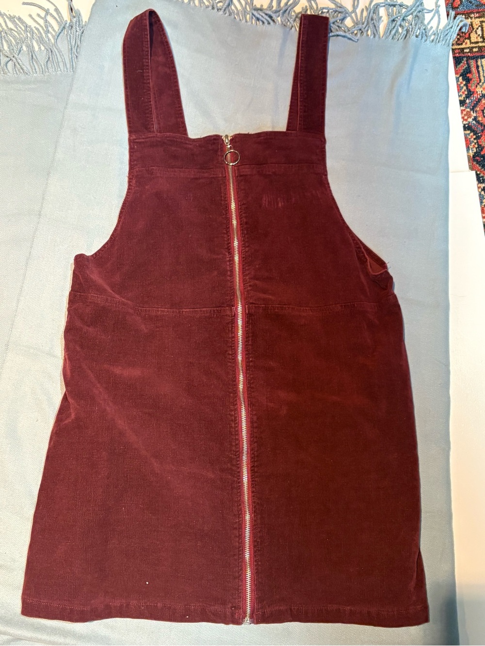 Woman’s Corduroy Pinafore Dress - Burgundy